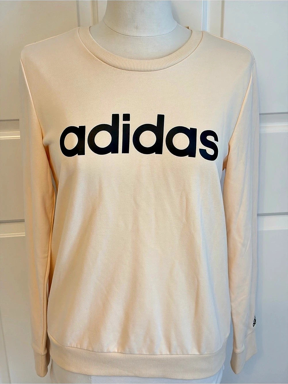 adidas W Lin FT SWT Women's Cotton Sweatshirt White Size Medium NWT